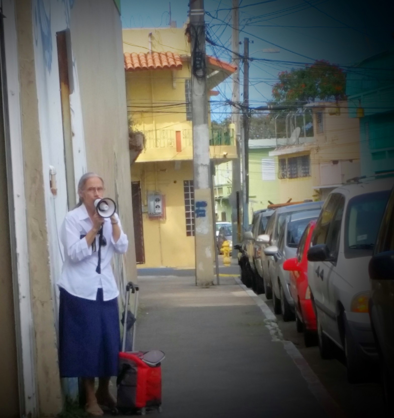 Woman talking about religion