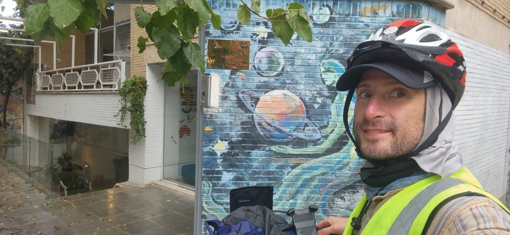 Outside the hostel RagRug in Isfahan, Iran